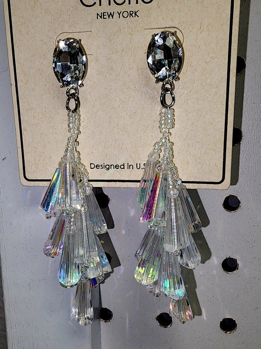 Iridescent Crystal Multi Color Mermaid Effect Earrings