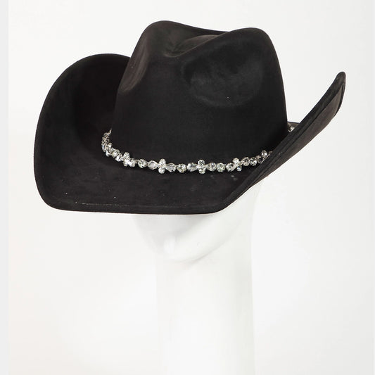 NN Black Hat With Crystal Band