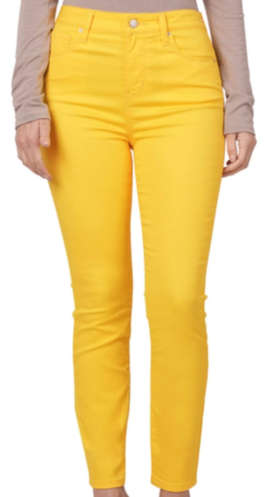 Zenana Stretchy High Rise Skinny Denim Pants / Comes in Yellow, Kelly Green & Purple / Sizes Small - XL